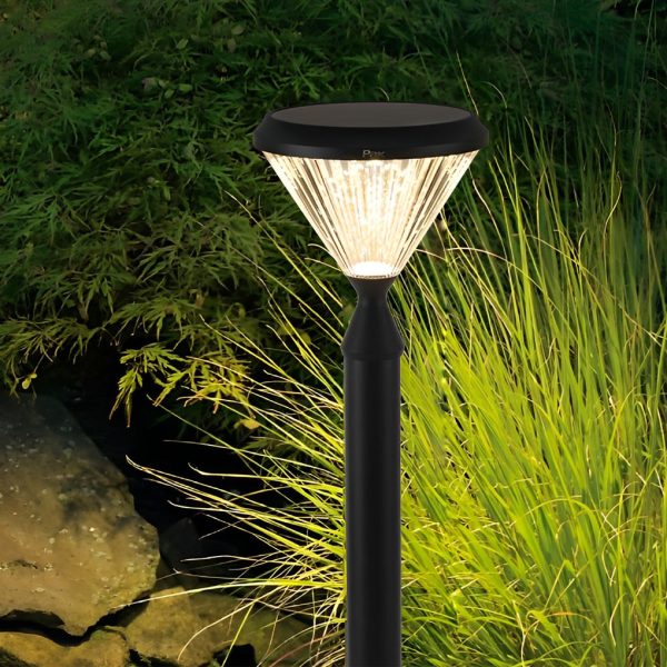 Round Waterproof Light Control LED Black Modern Solar Outdoor Lights - Image 6