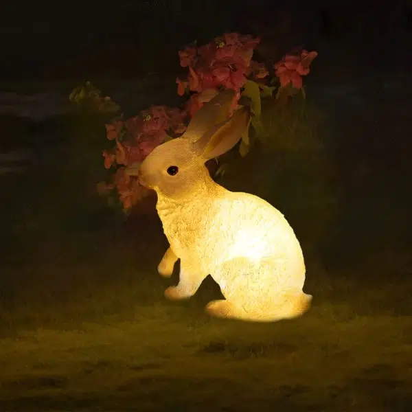 Resin and Fiberglass Rabbit Garden Lights Modern Waterproof Outdoor Lighting - Image 2