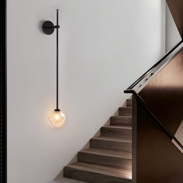 1-Light Glass Bubble Globe Slim Wall Light - Image 4