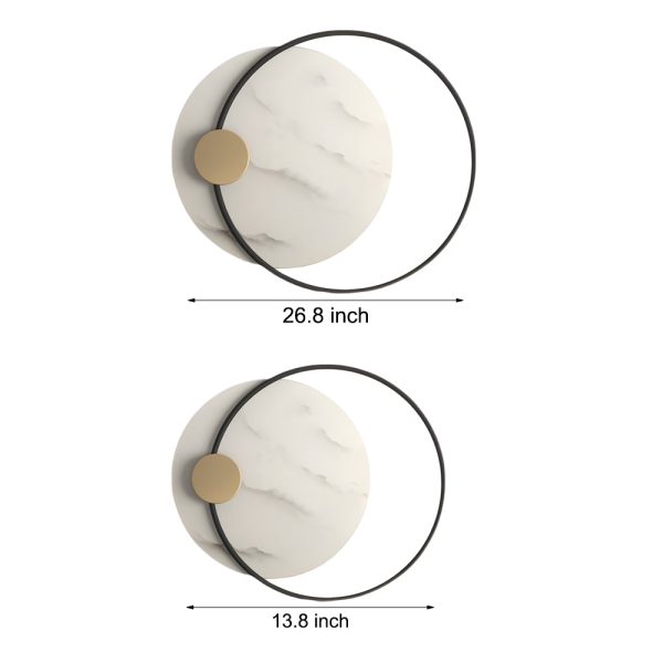 Dia 13''/26'' Round Marble Decorative LED Wall Sconces for Home - Image 7