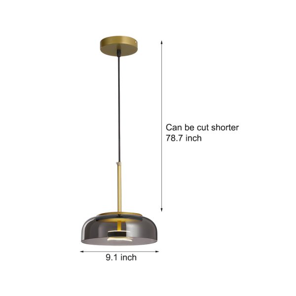 Classic Glass Pendant Lamp 1-Light Nordic LED Hanging Lamp - Image 8