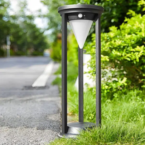 Adjustable Brightness LED Solar Path Lights Outdoor Black Modern Lawn Lamp - Image 7