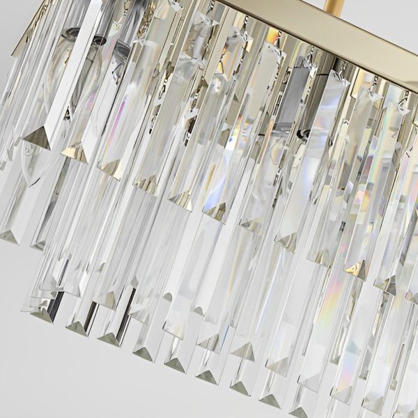 Rectangular LED Three Step Dimming Crystal Strips Postmodern Chandelier - Image 8