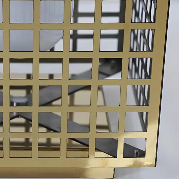 Square Creative Hollow LED Waterproof Gold Modern Solar Pathway Lights - Image 6