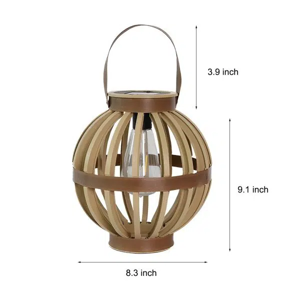 Portable PP Rattan Craft Waterproof LED Modern Solar Outdoor Lanterns - Image 6