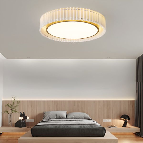 Circular Pleated 3 Step Dimming Light LED Nordic Ceiling Light Chandeliers - Image 2