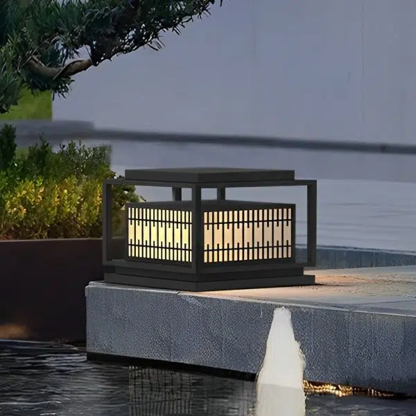 Square Vintage Design LED Waterproof Traditional Outdoor Pillar Lights - Image 6