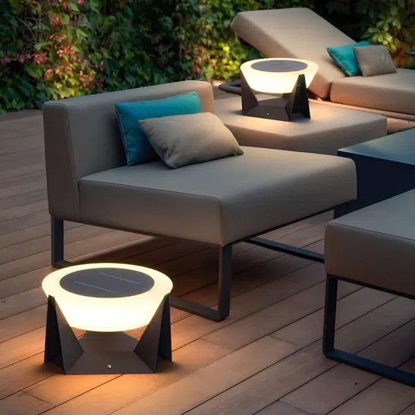 Waterproof LED Gray Modern Outdoor Solar Deck Post Lights Pillar Light - Image 4