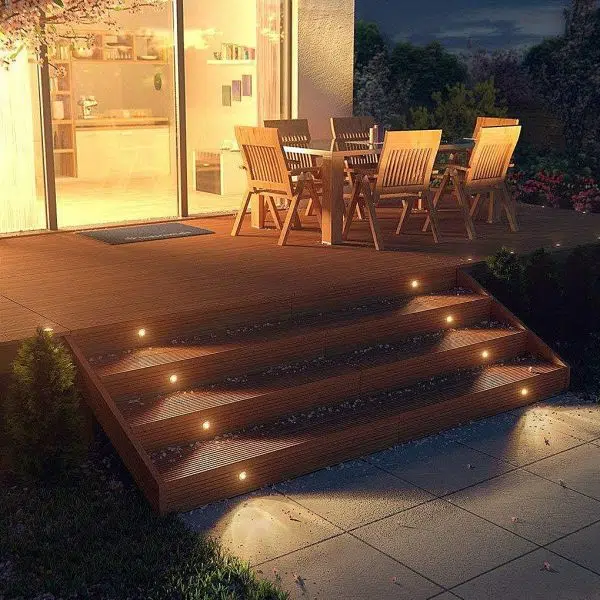 Lux Bright White Stainless Steel 1.5W LED In-Ground Well Lights for Decks and Steps - Image 2