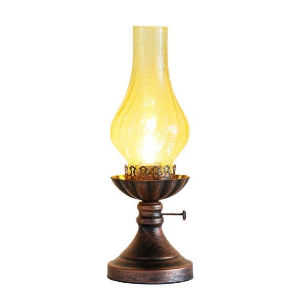 Vintage Antique Kerosene Oil Lamp 1-Light Table Lamp - Image 12