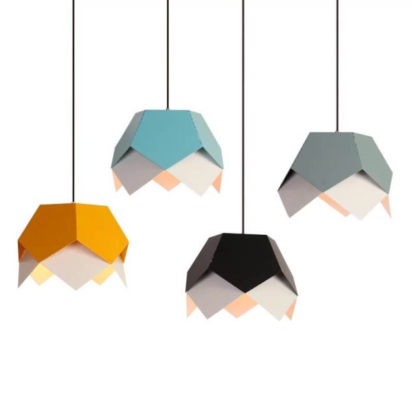 Modern Creative Colorful Geometric Lotus 1-Light Pendant Light - Image 8