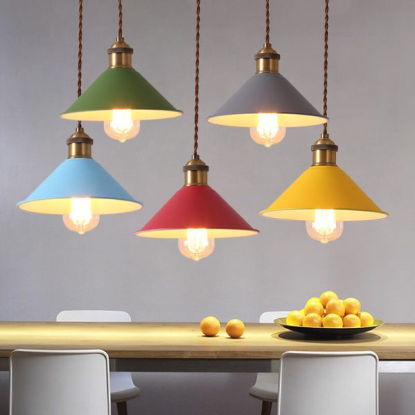 Nordic Macaron Bell Shade Metal 1-Light Pendant Light - Image 4
