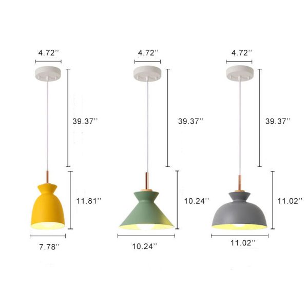 Nordic Macaron Metal 1-Light Pendant Light - Image 7