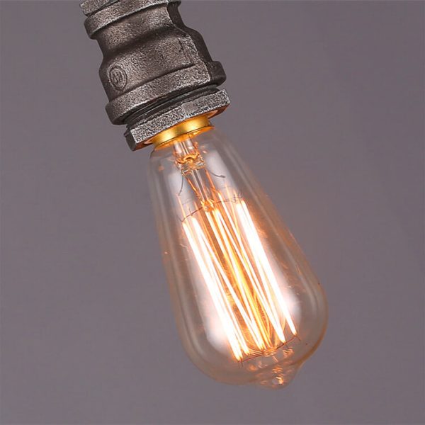 Industrial Retro Water Pipe Aged Metal 1-Light Pendant Light - Image 9