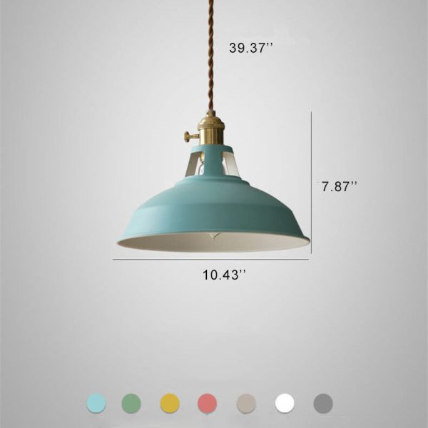Industrial 1-Light Colorful Barn Shade Pendant Light - Image 9