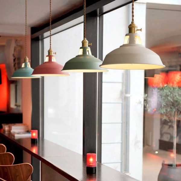 Industrial 1-Light Colorful Barn Shade Pendant Light - Image 14