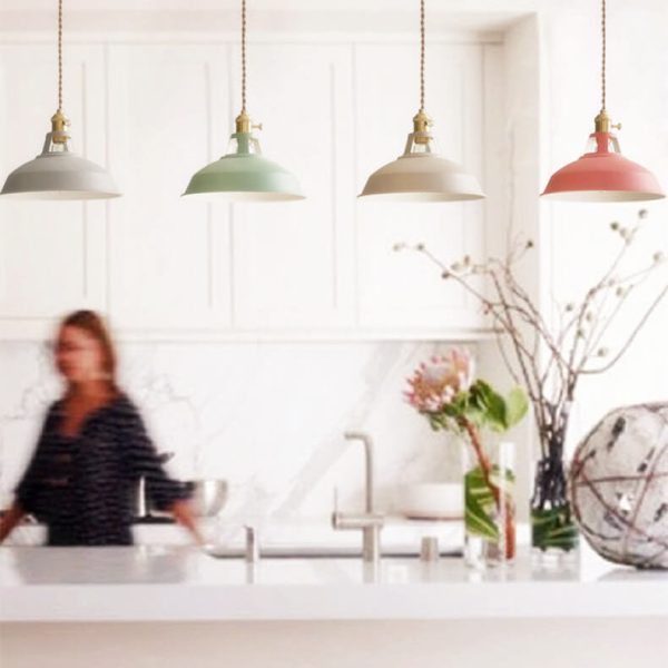 Industrial 1-Light Colorful Barn Shade Pendant Light - Image 11