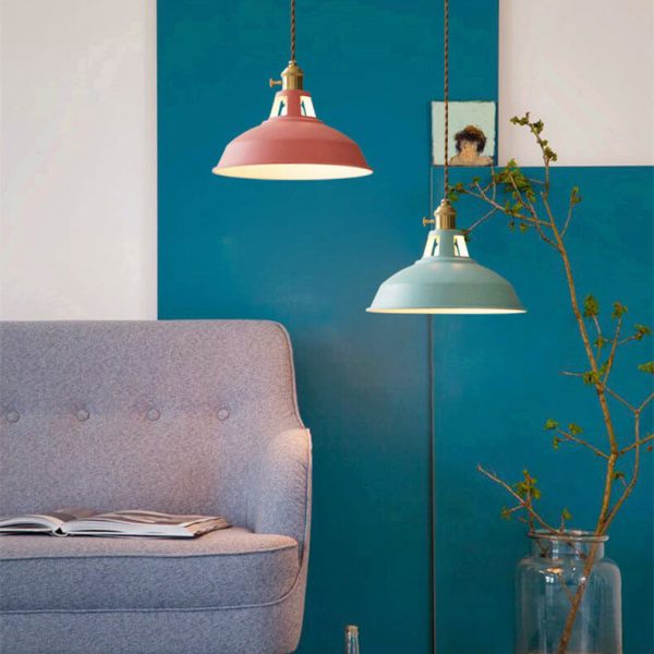 Industrial 1-Light Colorful Barn Shade Pendant Light - Image 12