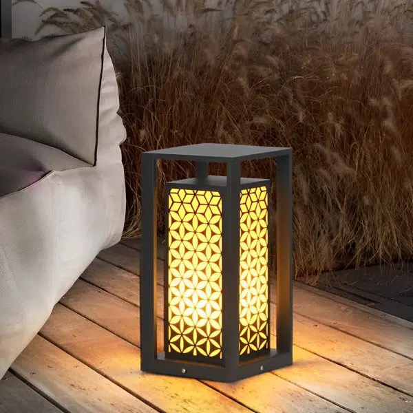Unique Flower Pattern Waterproof Black Modern LED Lawn Lamp Path Lights - Image 3