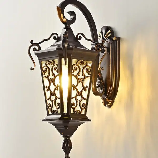 European Palace Outdoor Waterproof 1-Light Wall Sconce Lamp - Image 4
