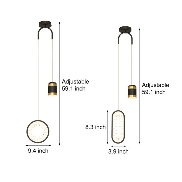 Round Oval Creative Starry Projection 3 Step Dimming Nordic Pendant Lights - Image 5