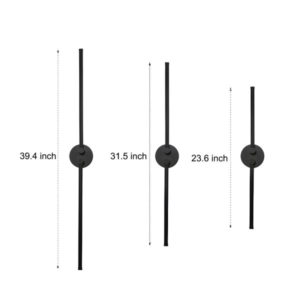 1 PC Black Modern Rotatable Linear LED Wall Light Sconces - Image 7