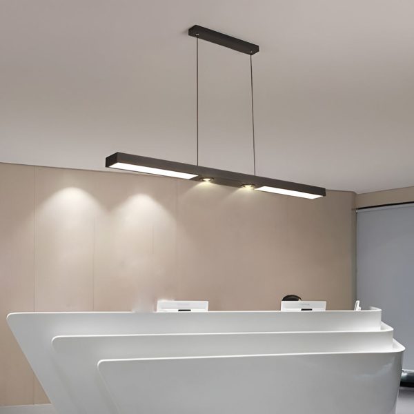 Rectangle Strip LED Black Modern Ceiling Lights Pendant Lighting - Image 3