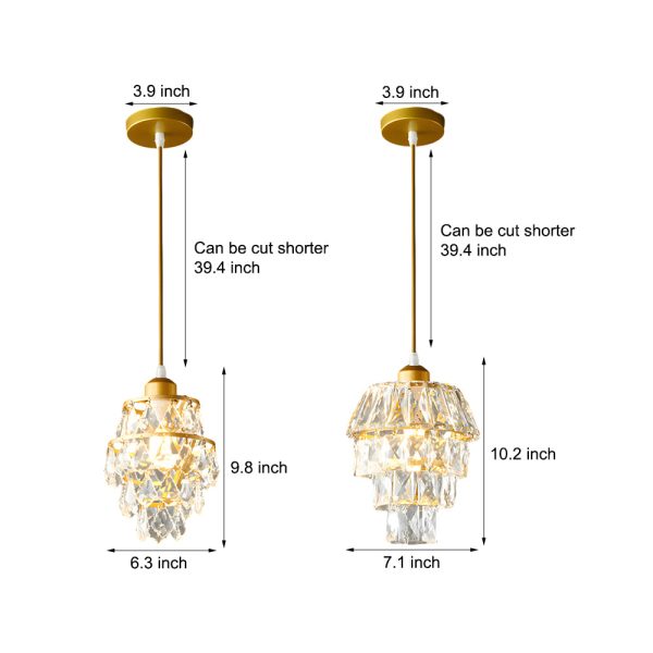 1-Light Mini Crystal Small Pendant Light - Image 5