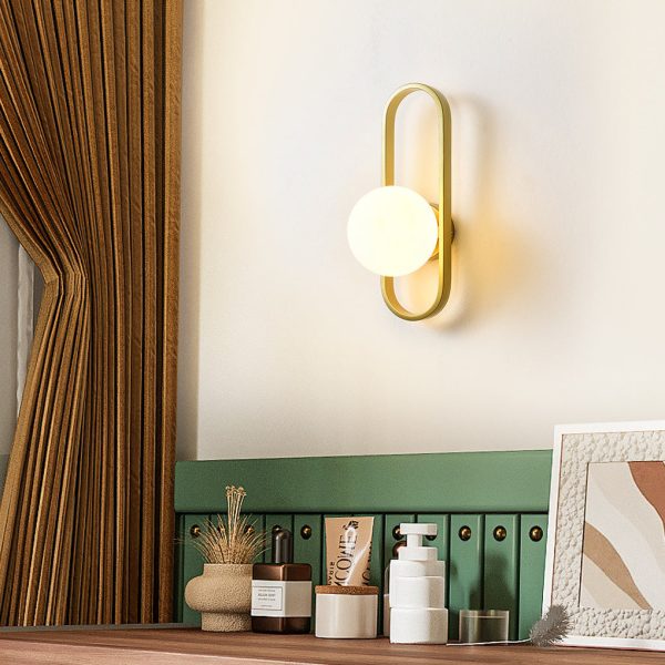 Creative Glass Shade Elliptical Iron Modern Wall Lights Fixture Wall Lamp - Image 6