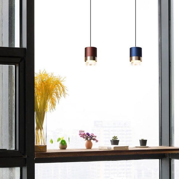 Nordic Light Luxury Cylindrical Aluminum Acrylic LED Pendant Light - Image 7