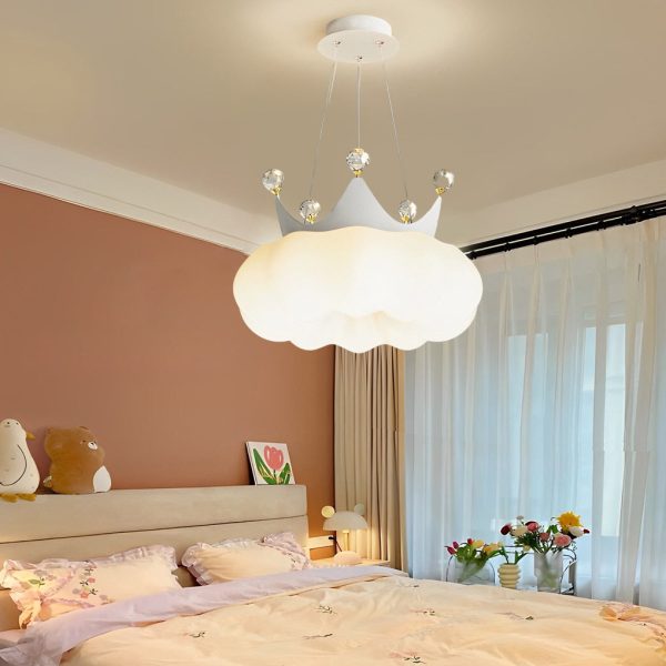 Clouds Crystal Crowns LED Three Step Dimming Ins Modern Chandelier Light - Image 6