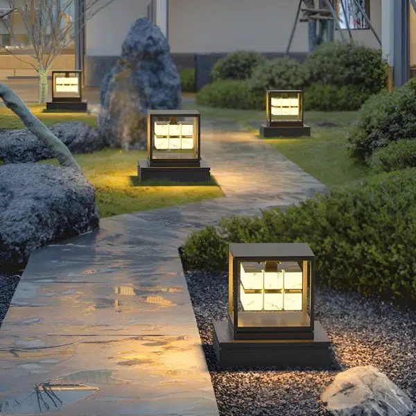 Square LED Waterproof Modern Solar Deck Post Lights Pillar Light Post Caps Lights - Image 5