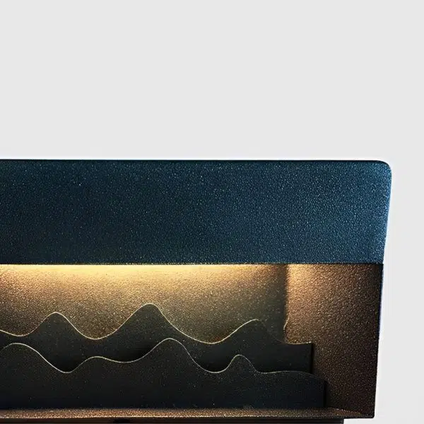 Mountain Scenery LED Waterproof Black Modern Solar Fence Post Lights - Image 9