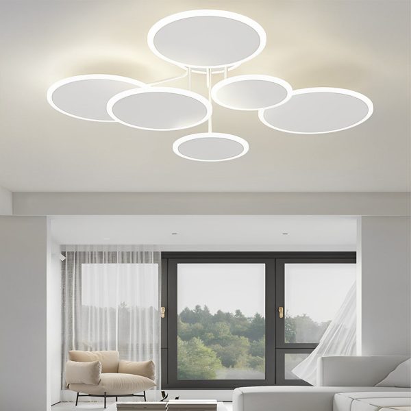 2/3/6 Round Three Step Dimming LED Matte White Nordic Ceiling Lights Fixture - Image 3
