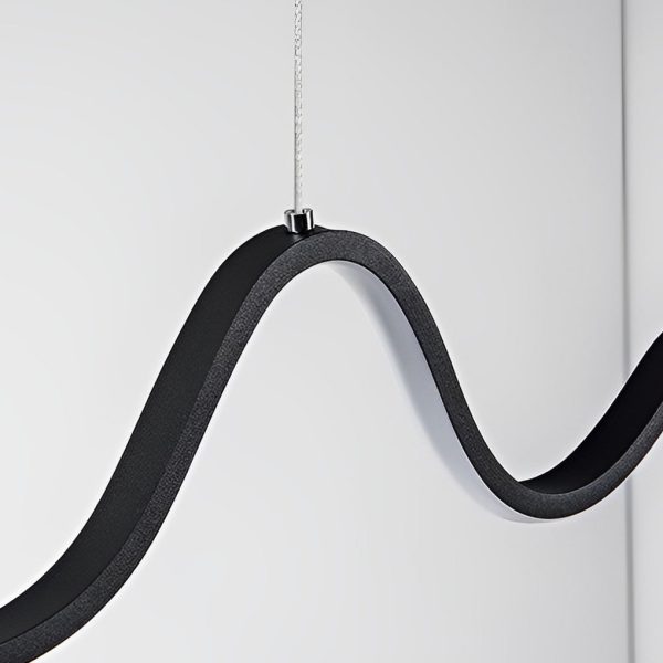 Minimalist Wave Line Strip Three Step Dimming LED Nordic Chandelier Light - Image 9