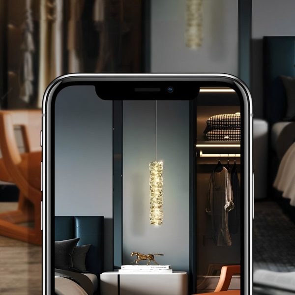 Metal Crystal LED Three Step Dimming Postmodern Bedroom Chandelier - Image 5