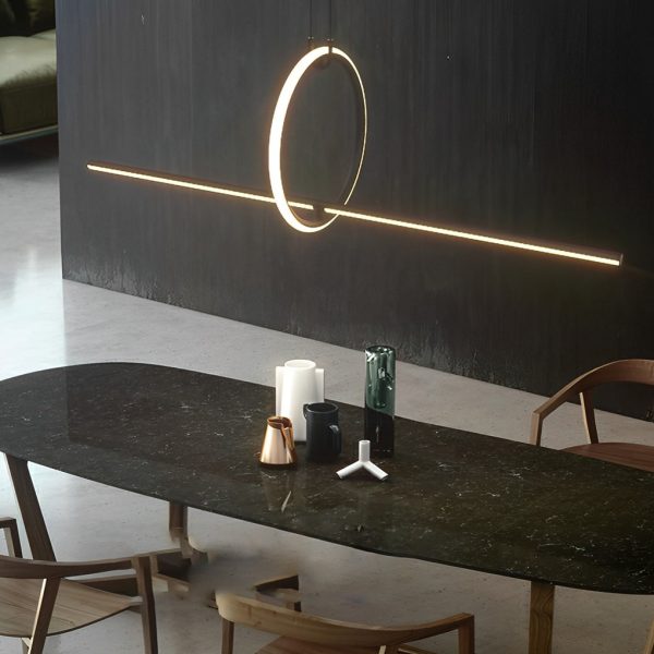 Long Strip Ring Three Step Dimming Modern Minimalist LED Chandelier - Image 10