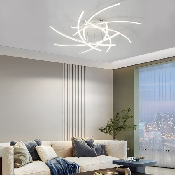 Personality Lines LED Dimmable with Remote Control Modern Ceiling Light Fixture - Image 3