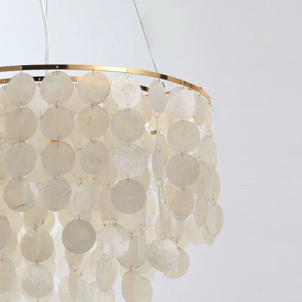 Round Shells Pieces Electroplated Iron LED Nordic Chandelier Pendant Lights - Image 8
