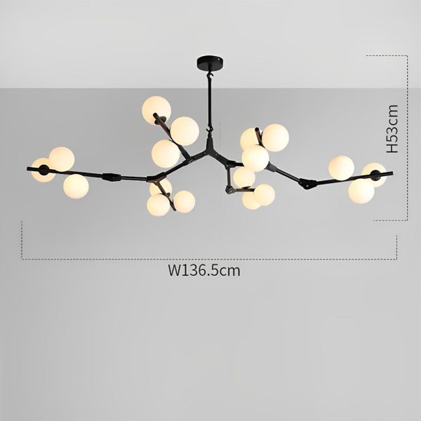 Nordic Style Modern Minimalist Cluster Metal Glass Chandelier ?Black & Gold Fixture - Image 6