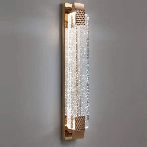 European Light Luxury Rectangular Bubble Crystal LED Wall Sconce Lamp - Image 15