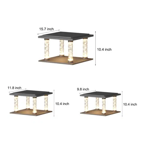 Bubbles Lamppost Square Waterproof LED Modern Solar Post Caps Lights - Image 7