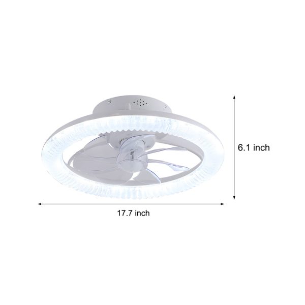 Round Dimmable with Remote Control RGB White Modern Ceiling Fan and Light - Image 7