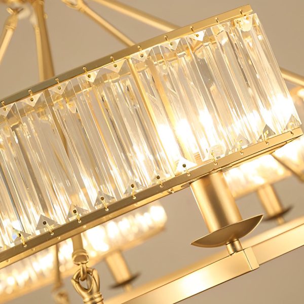 Round Metal Three Step Dimming Modern Rustic Crystal Chandelier Light - Image 5