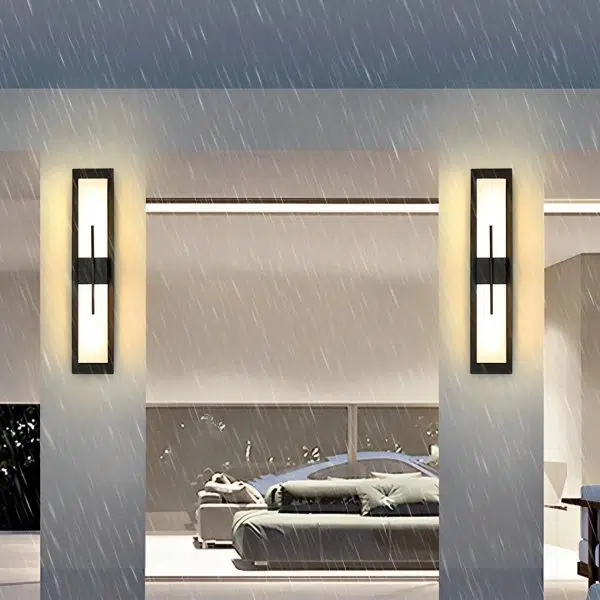 Creative Rectangular LED Waterproof Black Modern Outdoor Wall Lamp - Image 6