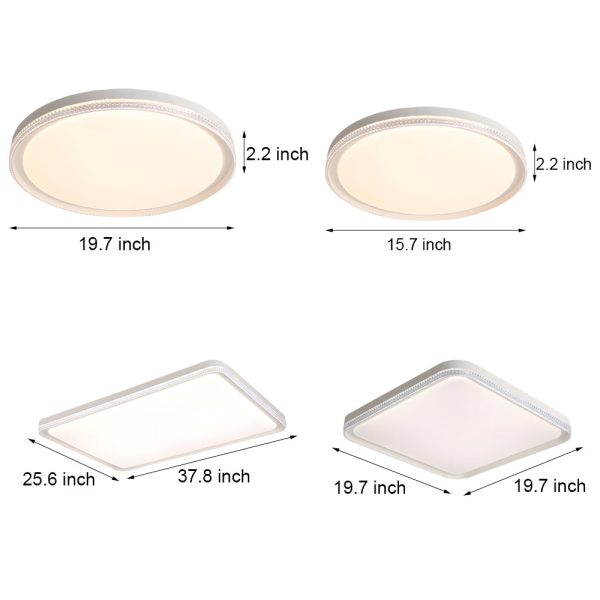 White Acrylic LED Flush Ceiling Lighting - Image 5