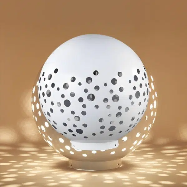 Waterproof Round Metal Hollow White Modern Outdoor Lanterns Lawn Lamp - Image 8