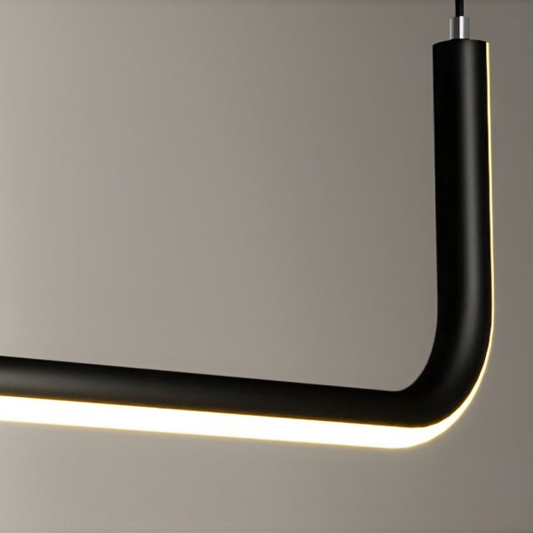 Minimalist Strip Three Step Dimming LED Black Nordic Chandelier Pendant Light - Image 6