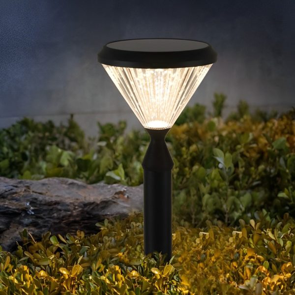 Round Waterproof Light Control LED Black Modern Solar Outdoor Lights - Image 9