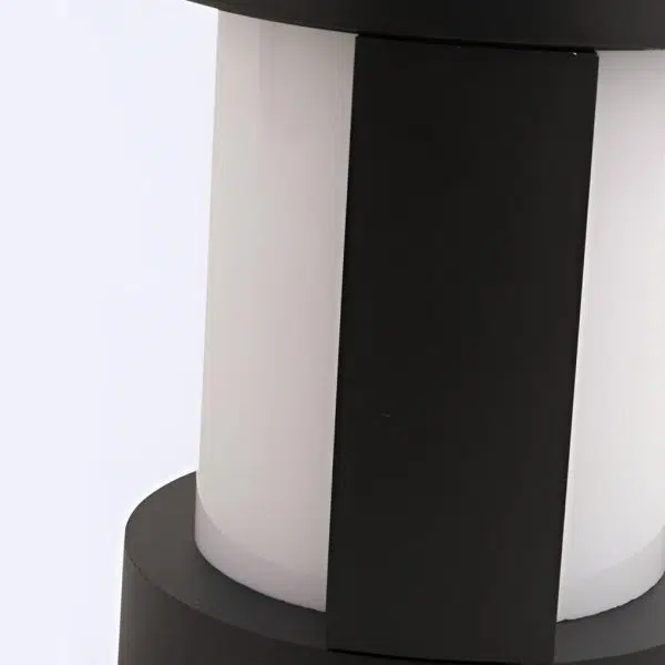Black Cylindrical LED Pathway Lights Solar and Wired Outdoor Lighting Solutions - Image 10